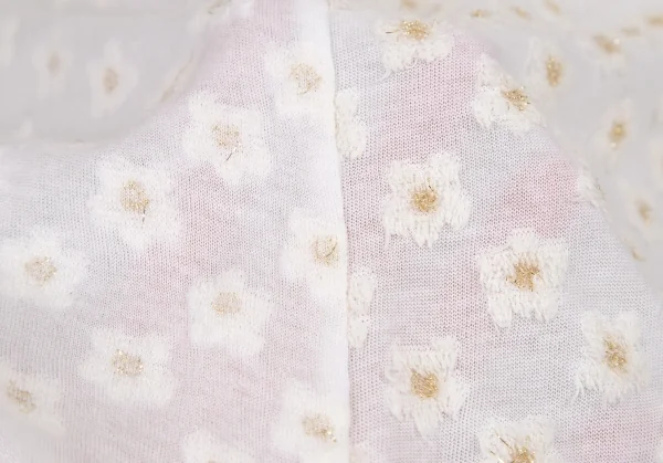 トリコ コムデギャルソン トリコスペシャルtricot COMME des GARCONStricot Special パイル小花柄切替Tシャツ 白M K-95642_010