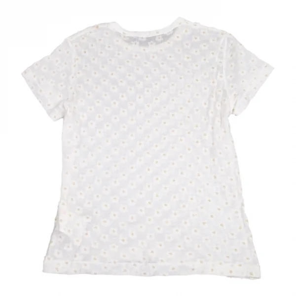 トリコ コムデギャルソン トリコスペシャルtricot COMME des GARCONStricot Special パイル小花柄切替Tシャツ 白M K-95642_008