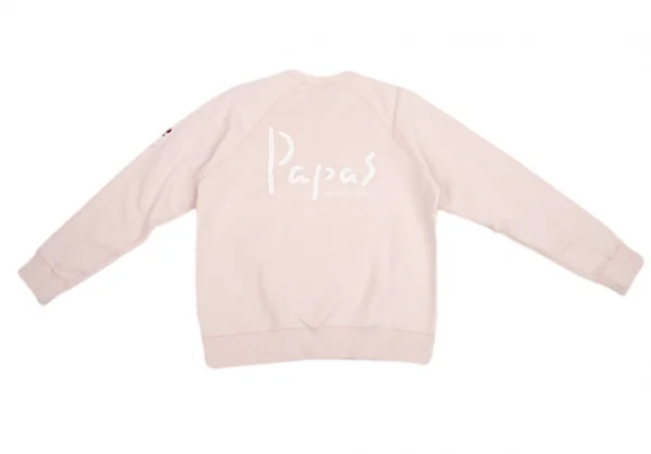 パパスPapas ロゴプリントラグランスウェット ライトピンク46S K-95650_011