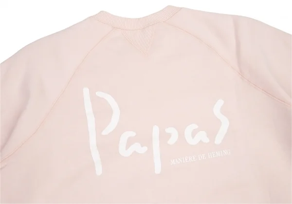 パパスPapas ロゴプリントラグランスウェット ライトピンク46S K-95650_012