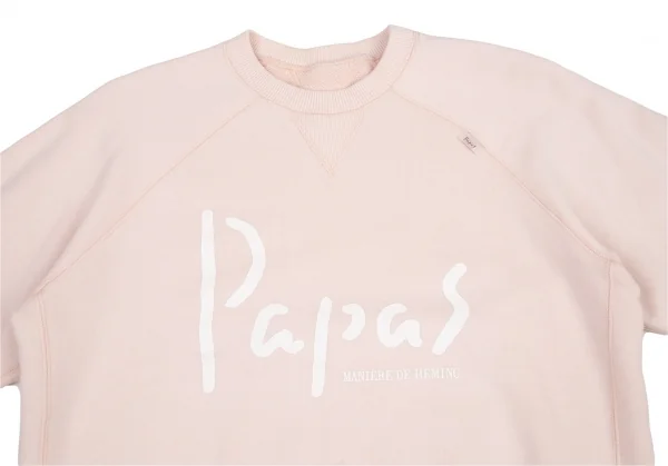 パパスPapas ロゴプリントラグランスウェット ライトピンク46S K-95650_002