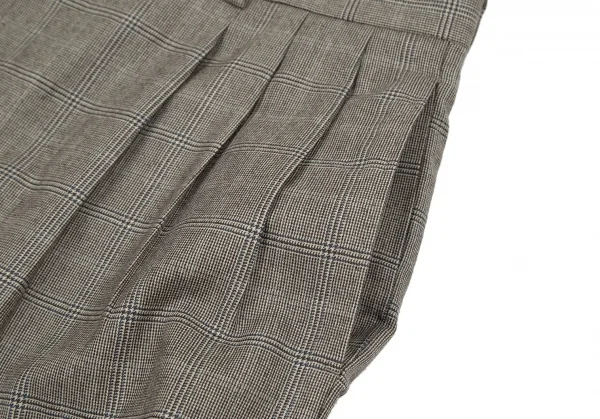 パパスPapas カシミヤ混グレンチェックウールパンツ モカ茶48M K-95666_006