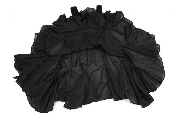 ズッカzucca 製品染めデコルテコサージュ装飾ノースリーブフレアワンピース 黒M K-95683_010