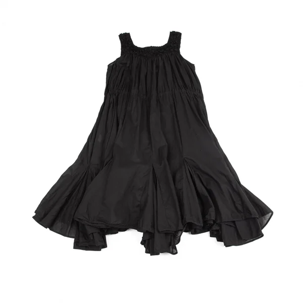 ズッカzucca 製品染めデコルテコサージュ装飾ノースリーブフレアワンピース 黒M K-95683_011