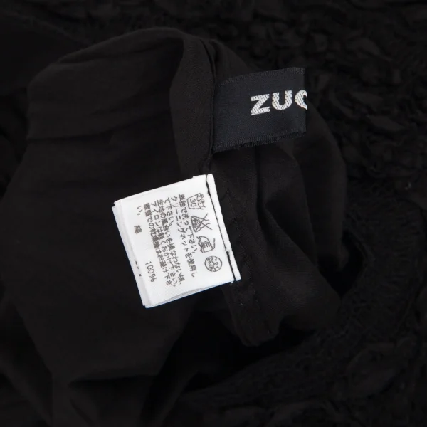 ズッカzucca 製品染めデコルテコサージュ装飾ノースリーブフレアワンピース 黒M K-95683_016