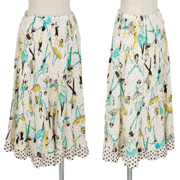 ツモリチサトTSUMORI CHISATO バレリーナプリントクレプリスカート