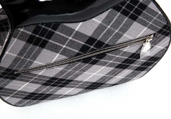 ヴィヴィアンウエストウッドVivienne Westwood タータンチェックハンドバッグ 黒グレー K-95701_007