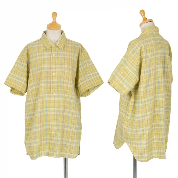 ハイスポーティングギア ミヤケデザインスタジオHAI SPORTING GEAR MIYAKE DESIGN STUDIO コットンリネンチェック半袖シャツ 黄他M K-95739_001