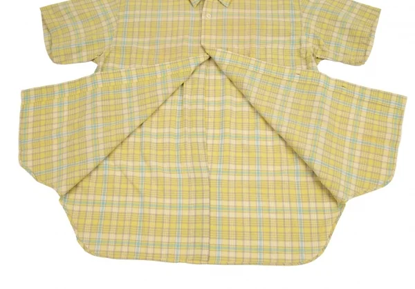 ハイスポーティングギア ミヤケデザインスタジオHAI SPORTING GEAR MIYAKE DESIGN STUDIO コットンリネンチェック半袖シャツ 黄他M K-95739_011