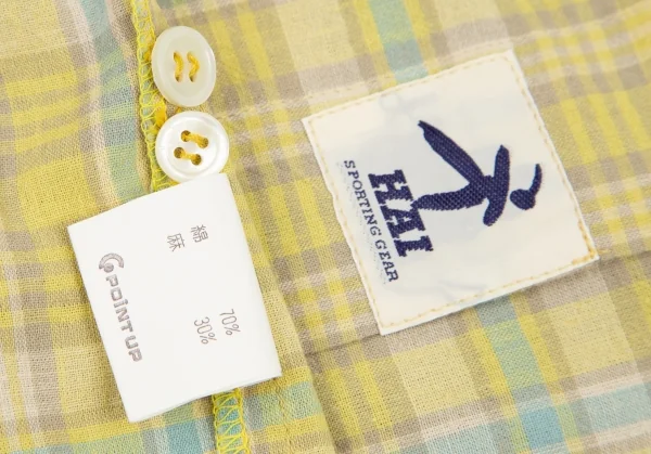 ハイスポーティングギア ミヤケデザインスタジオHAI SPORTING GEAR MIYAKE DESIGN STUDIO コットンリネンチェック半袖シャツ 黄他M K-95739_018