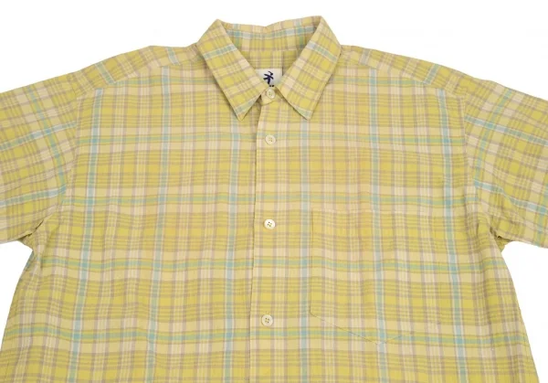 ハイスポーティングギア ミヤケデザインスタジオHAI SPORTING GEAR MIYAKE DESIGN STUDIO コットンリネンチェック半袖シャツ 黄他M K-95739_003