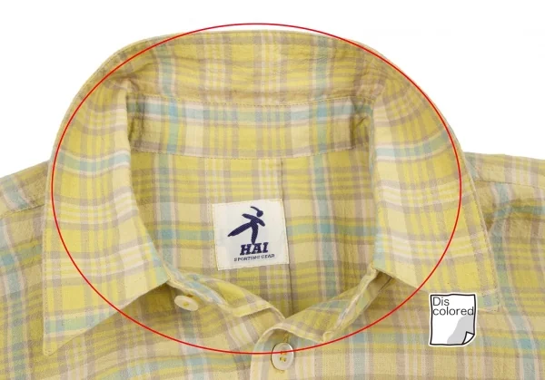 ハイスポーティングギア ミヤケデザインスタジオHAI SPORTING GEAR MIYAKE DESIGN STUDIO コットンリネンチェック半袖シャツ 黄他M K-95739_006
