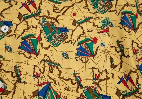 ハイスポーティングギア ミヤケデザインスタジオHAI SPORTING GEAR MIYAKE DESIGN STUDIO 帆船プリントアロハシャツ 黄M K-95741_010