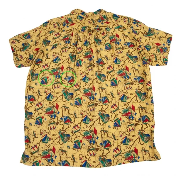 ハイスポーティングギア ミヤケデザインスタジオHAI SPORTING GEAR MIYAKE DESIGN STUDIO 帆船プリントアロハシャツ 黄M K-95741_015