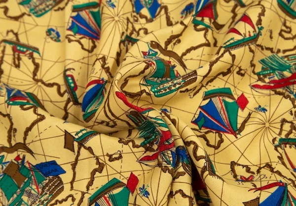 ハイスポーティングギア ミヤケデザインスタジオHAI SPORTING GEAR MIYAKE DESIGN STUDIO 帆船プリントアロハシャツ 黄M K-95741_019