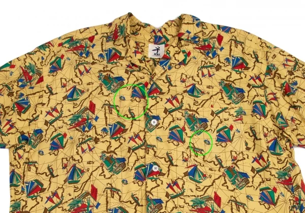 ハイスポーティングギア ミヤケデザインスタジオHAI SPORTING GEAR MIYAKE DESIGN STUDIO 帆船プリントアロハシャツ 黄M K-95741_003