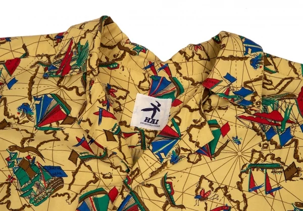 ハイスポーティングギア ミヤケデザインスタジオHAI SPORTING GEAR MIYAKE DESIGN STUDIO 帆船プリントアロハシャツ 黄M K-95741_005