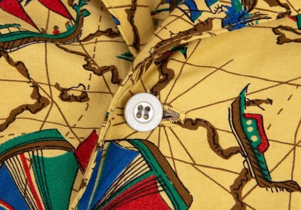 ハイスポーティングギア ミヤケデザインスタジオHAI SPORTING GEAR MIYAKE DESIGN STUDIO 帆船プリントアロハシャツ 黄M K-95741_006