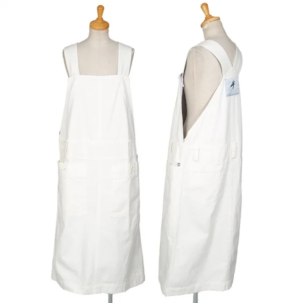 ハイスポーティングギア ミヤケデザインスタジオHAI SPORTING GEAR MIYAKE DESIGN STUDIO 裏ストライプオーバーオールワンピース 白M K-95752_001