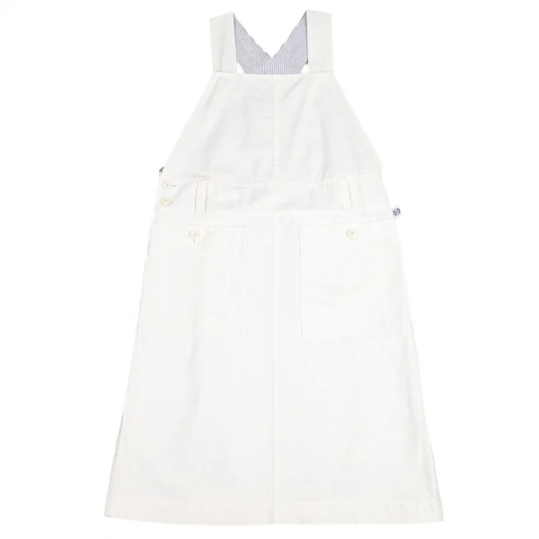 ハイスポーティングギア ミヤケデザインスタジオHAI SPORTING GEAR MIYAKE DESIGN STUDIO 裏ストライプオーバーオールワンピース 白M K-95752_002