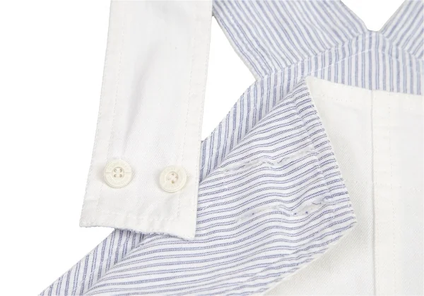 ハイスポーティングギア ミヤケデザインスタジオHAI SPORTING GEAR MIYAKE DESIGN STUDIO 裏ストライプオーバーオールワンピース 白M K-95752_007