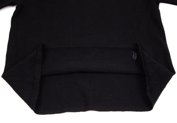 ジャンポールゴルチエ クラシックJean Paul GAULTIER CLASSIQUE 裾ワンポイントハイネック切替ニット 黒48 K-95784_010