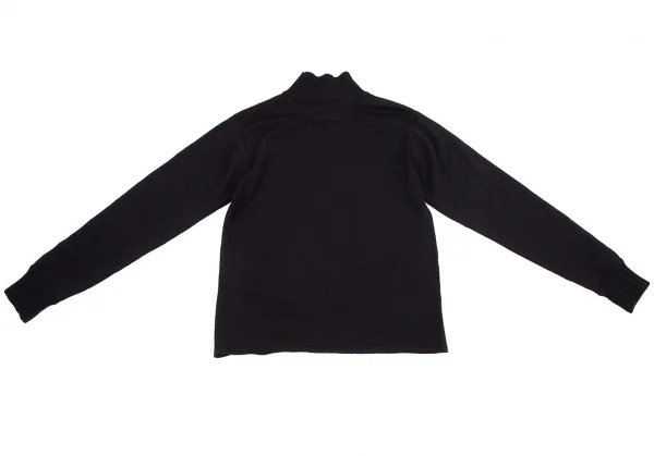 ジャンポールゴルチエ クラシックJean Paul GAULTIER CLASSIQUE 裾ワンポイントハイネック切替ニット 黒48 K-95784_011