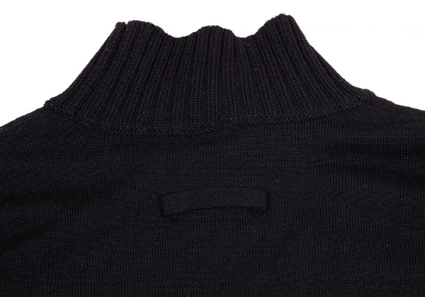 ジャンポールゴルチエ クラシックJean Paul GAULTIER CLASSIQUE 裾ワンポイントハイネック切替ニット 黒48 K-95784_012