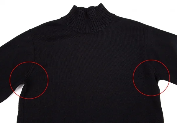 ジャンポールゴルチエ クラシックJean Paul GAULTIER CLASSIQUE 裾ワンポイントハイネック切替ニット 黒48 K-95784_002