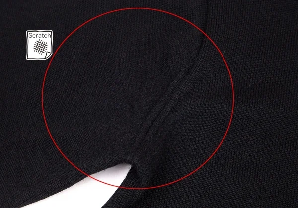 ジャンポールゴルチエ クラシックJean Paul GAULTIER CLASSIQUE 裾ワンポイントハイネック切替ニット 黒48 K-95784_004