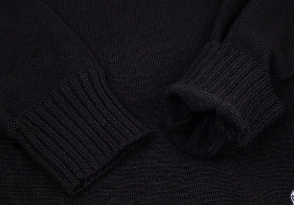 ジャンポールゴルチエ クラシックJean Paul GAULTIER CLASSIQUE 裾ワンポイントハイネック切替ニット 黒48 K-95784_007