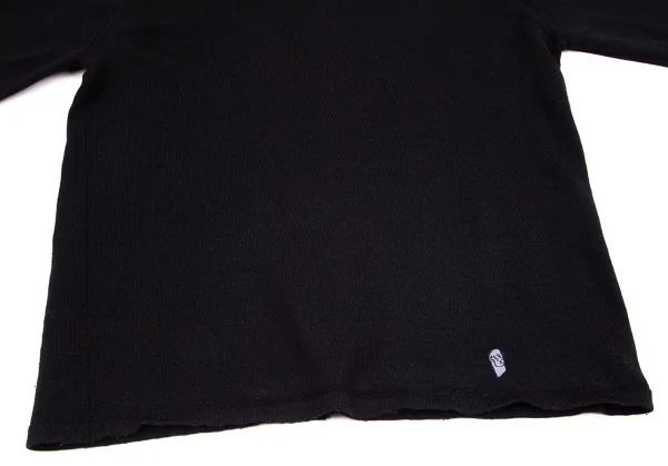 ジャンポールゴルチエ クラシックJean Paul GAULTIER CLASSIQUE 裾ワンポイントハイネック切替ニット 黒48 K-95784_008
