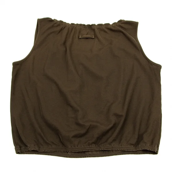 ジャンポールゴルチエ ファムJean Paul GAULTIER FEMME コットンギャザーノースリーブトップス 茶40 K-95788_011