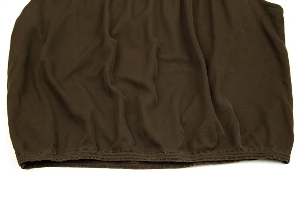 ジャンポールゴルチエ ファムJean Paul GAULTIER FEMME コットンギャザーノースリーブトップス 茶40 K-95788_009