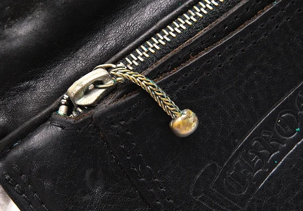 クロムハーツCHROME HEARTS ケルティックドッグボタンレザーウォレット 黒 K-95803_010