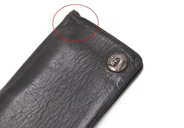 クロムハーツCHROME HEARTS ケルティックドッグボタンレザーウォレット 黒 K-95803_002