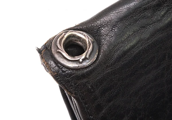 クロムハーツCHROME HEARTS ケルティックドッグボタンレザーウォレット 黒 K-95803_006
