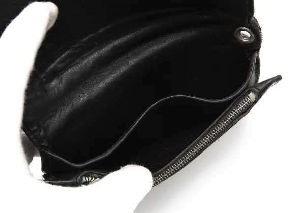 クロムハーツCHROME HEARTS ケルティックドッグボタンレザーウォレット 黒 K-95803_008