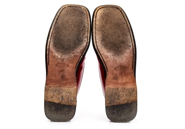 トッズTOD'S ガラスレザードライビングシューズ 赤37(24位) K-95811_012