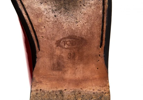 トッズTOD'S ガラスレザードライビングシューズ 赤37(24位) K-95811_013