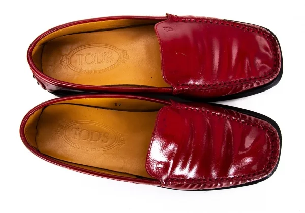 トッズTOD'S ガラスレザードライビングシューズ 赤37(24位) K-95811_002