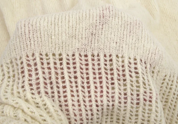 ワイズY's ウール裾メッシュニットワンピース アイボリーM位 K-95828_012