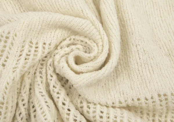 ワイズY's ウール裾メッシュニットワンピース アイボリーM位 K-95828_013