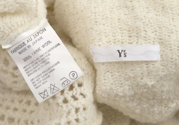 ワイズY's ウール裾メッシュニットワンピース アイボリーM位 K-95828_015