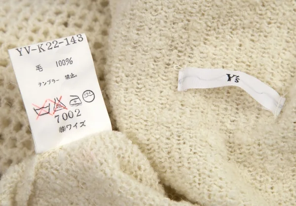 ワイズY's ウール裾メッシュニットワンピース アイボリーM位 K-95828_016