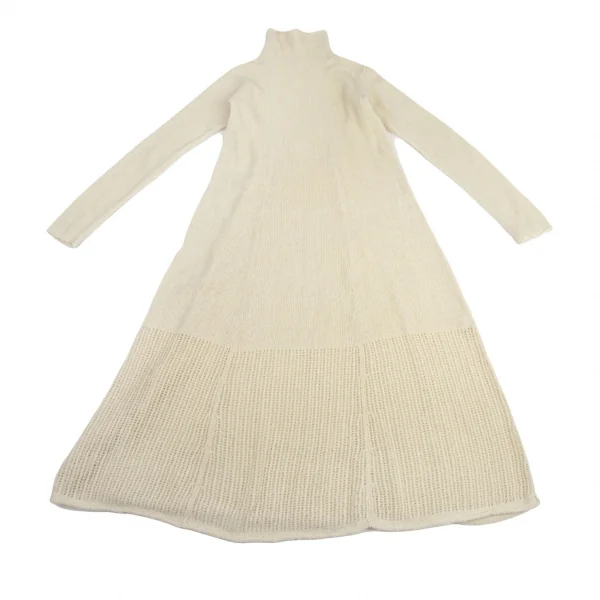 ワイズY's ウール裾メッシュニットワンピース アイボリーM位 K-95828_002