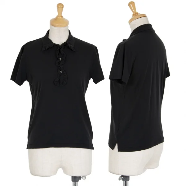 ワイズY's フリルネックストレッチカットソー 黒S位 K-95831_001