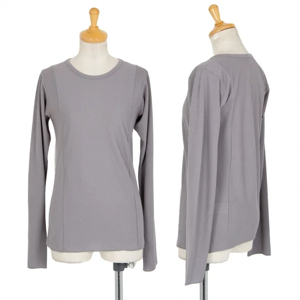 Y's Rayon Poly Switching Long Sleeve T Shirt Grey XS-S K-95834_001